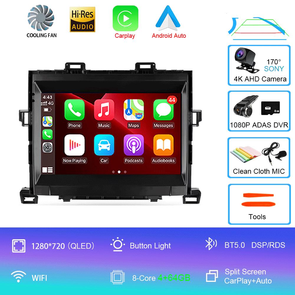 For Toyota Alphard H20 2008-2014 Car Radio Android 14 Carplay Auto Multimedia Player WIFI+4G DSP Autoradio Stereo 2din Head Unit