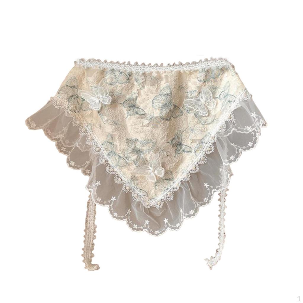 Lace Butterfly Hair Scarf Bandana for Women, Headscarf Daily Wear Festival