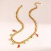Elegant High-End Titanium Steel Fruit Necklace - Women's Versatile, Non-Fading Jewelry