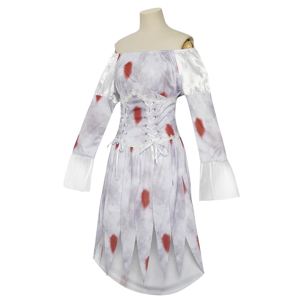Halloween Geisterbraut Cosplay Kleid, Höllen Dämon Zombie Weiblich Spiel Uniform Kostüm
