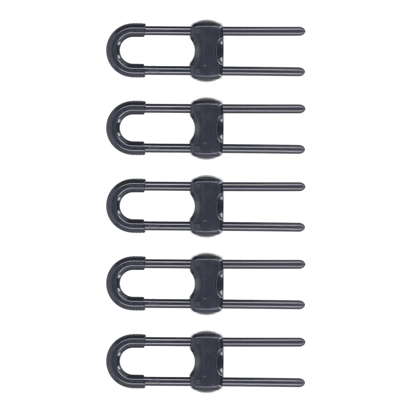 5Pcs Cabinet Handle Locks Multifunctional   U Shaped Child   Locks for Cabinet Drawer Gate Furniture Door Closet