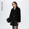 Women's Faux Fur Stand Collar Wool Blend Coat