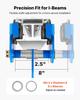 Manual Trolley, 3 Ton Load Capacity, Push Beam Trolley with Dual Wheels, Adjustable for I-Beam Flange Width 63 mm to 203 mm, Heavy Duty Carbon Steel