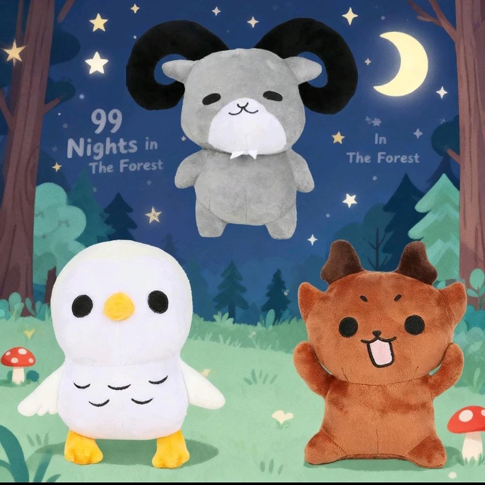 New 99 Nights In The Forest Deer Plush Dolls Movie Stuffed Animals Eagle Owl or Goat Room Decor Fans Birthday Kids Holiday Gifts
