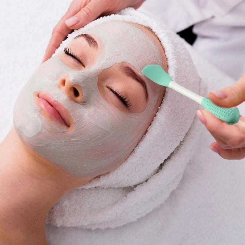 8/2pcs Double-Ended Silicone Face Mask Brush Reusable Soft Facial Masks Applicator Massage Spatula for Cream Skincare Supplies