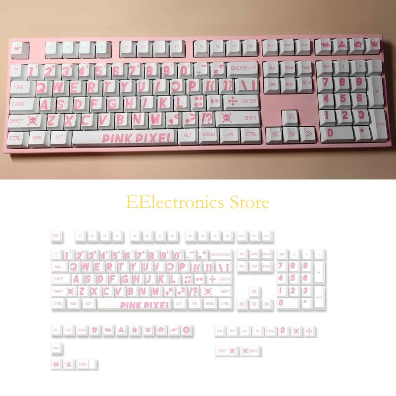 B03C 129Keys Large Characters Keycaps for Game Mechanical Keyboard CherryProfile Keycap DyeSublimation Keycaps Gamers Love