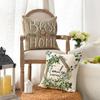 AVOIN Colorlife Sweet Home Family Is Everything Spring Floral Throw Pillow Covers, 18 X 18 Inch Seasonal Eucalyptus Flowers Cushion Case Decoration