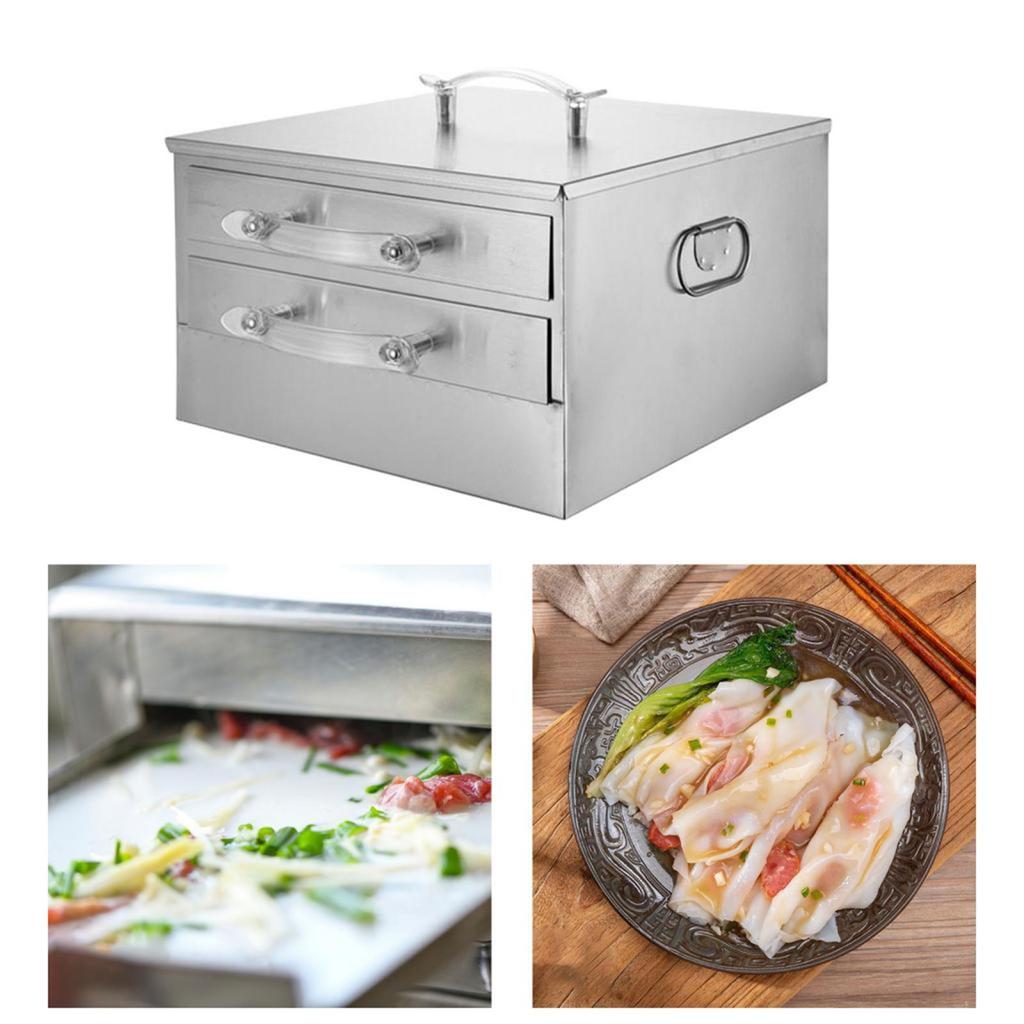 Machine Drawer Rice Noodle Roll Food Steamer Stainless Steel Pot Removable Lid And Enhanced Tray