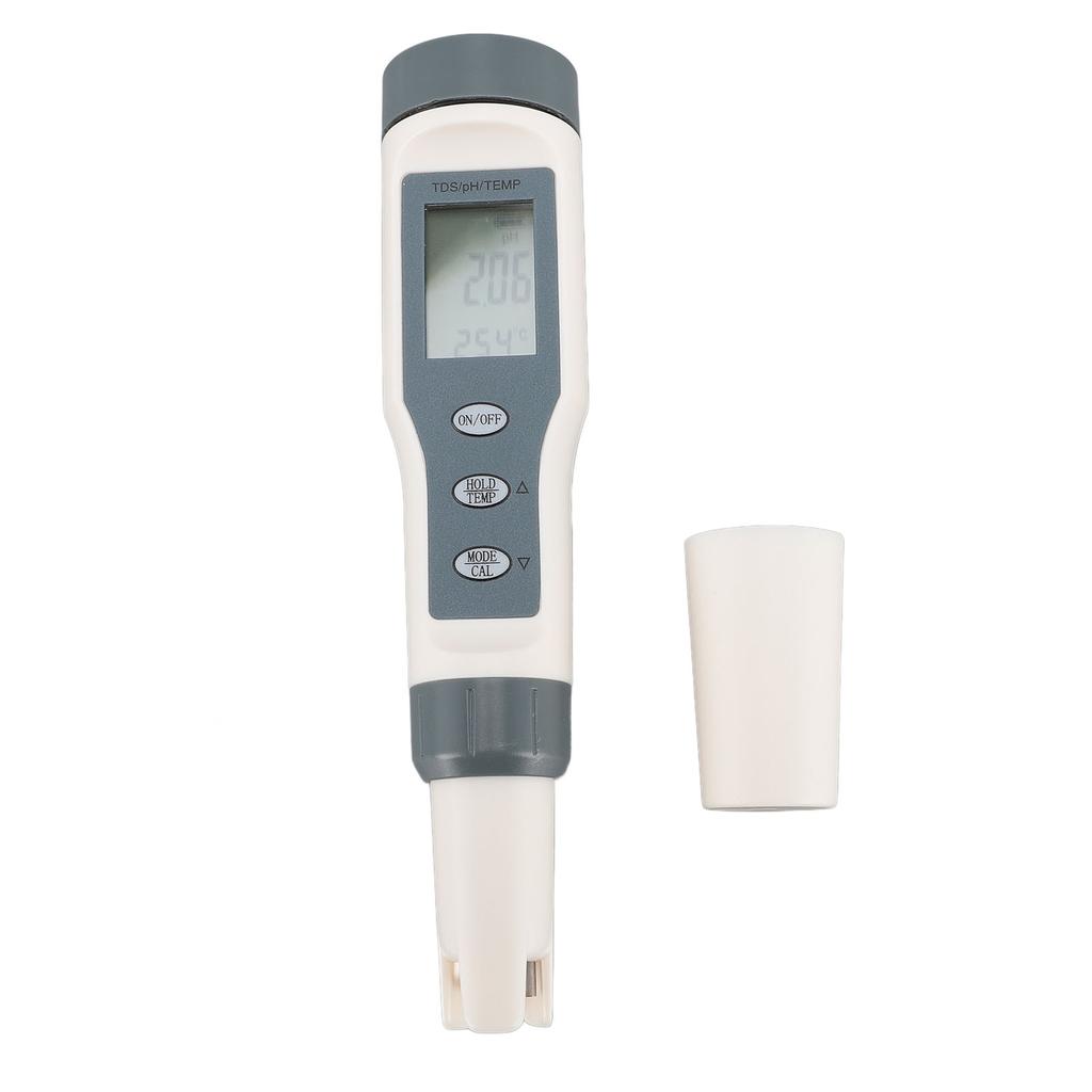 Water Salt Tester 3 In 1 Water PH TDS Temp Tester IP65 Water Resistant ATC 0.00-14.00PH for Pool Aqu