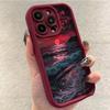 Red Sunset Beach Wave Pattern Phone Case for iPhone 17 16 15 14 Pro Max 13 12 11 XS X XR 7 8 Plus 16E 17 Air Soft Silicone Cover