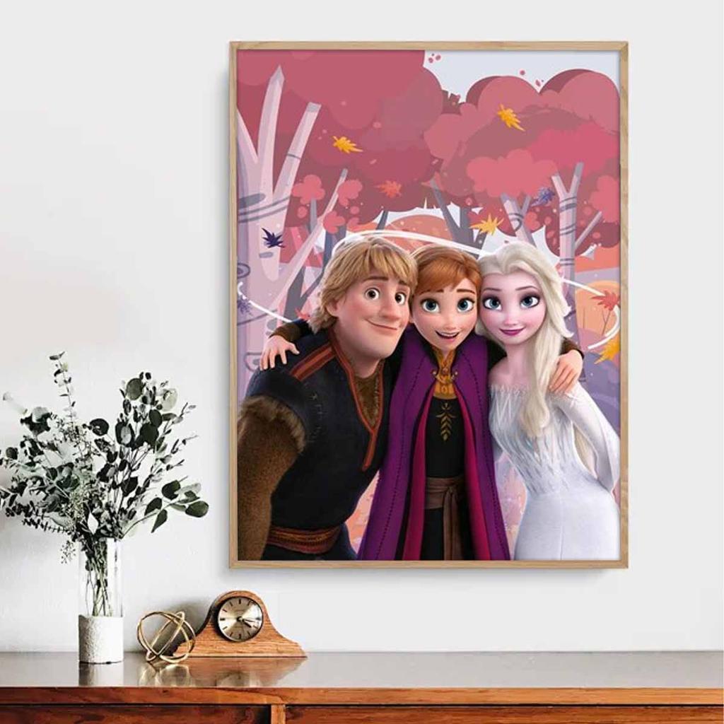 DIY Diamond Painting Elsa and Anna Cross Stitch Kit Mosaic Art Diamond Painting Full Circle Diamond Home Decoration