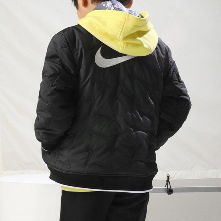 Nike Bavlněná bunda Ležérní Kulatý výstřih Dlouhý rukáv Dětské bundy Černá NY2142010GS-002