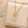 6 Colors Shiny Zirconia Comma Water Drop Pendant Clavicle Chain Choker Classic for Woman Girl Daily Party Jewelry Holiday Gift