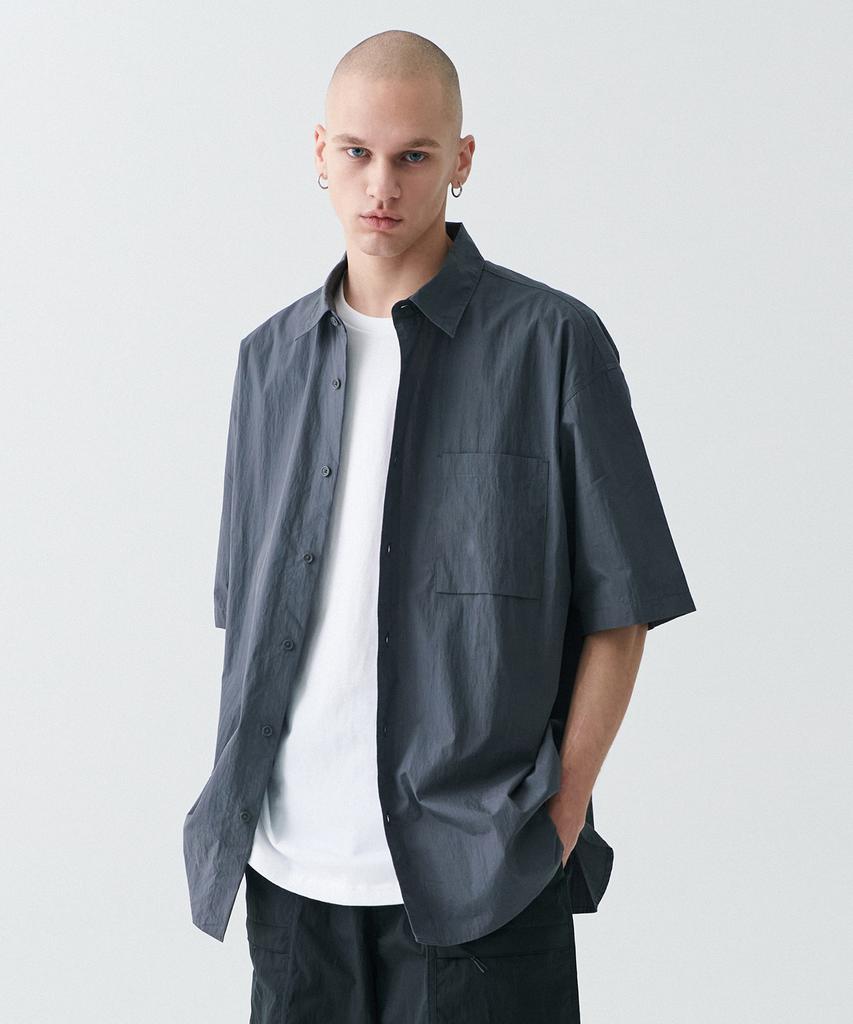 MUSINSA STANDARD [City Leisure] Cn Oversized Short Sleeve Shirt [Grey]