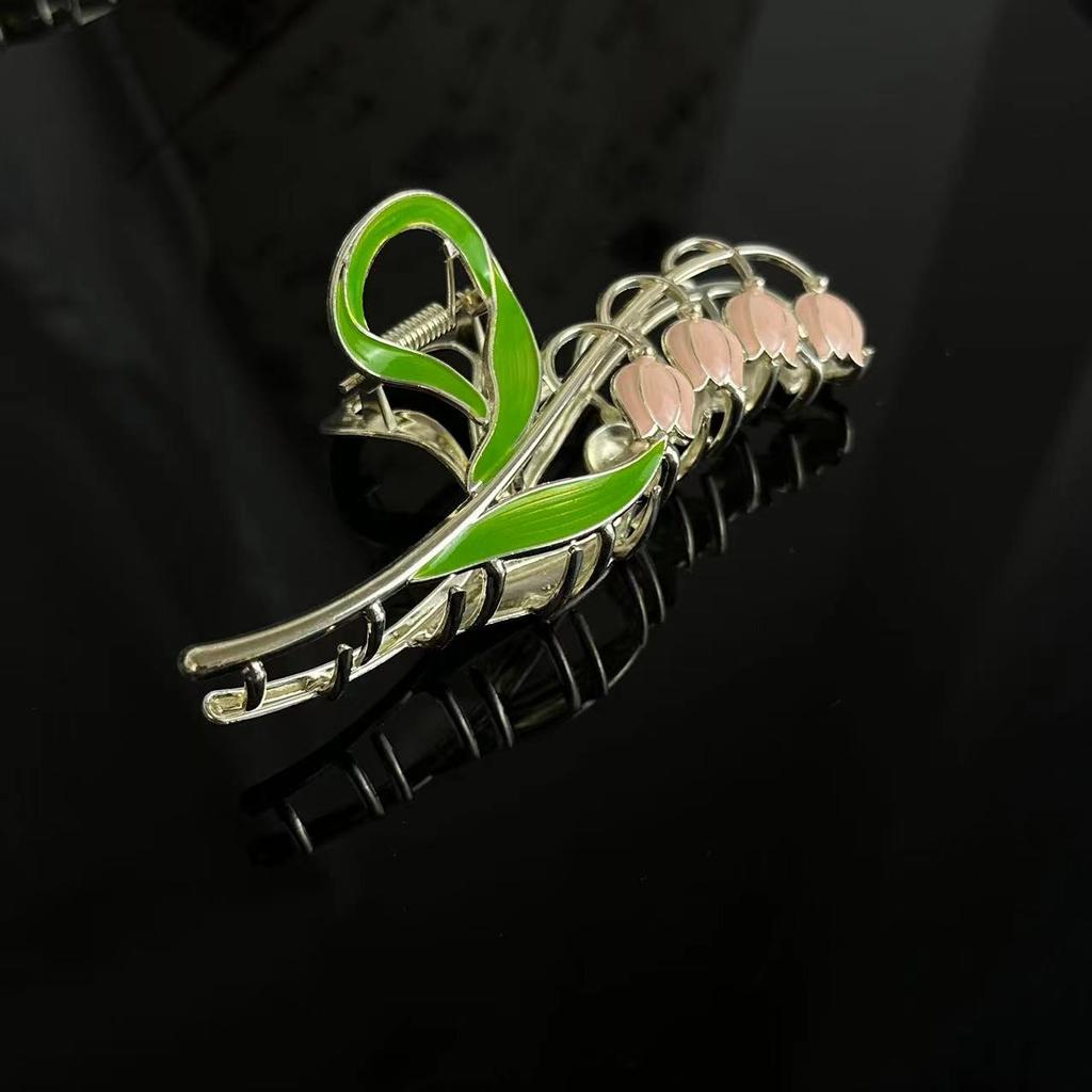 1PCS Gentle Bell Orchid Hair Clip, High-End Back Of Head Hair Clip, Large Elegant Shark Clip Headband Hair Accessory