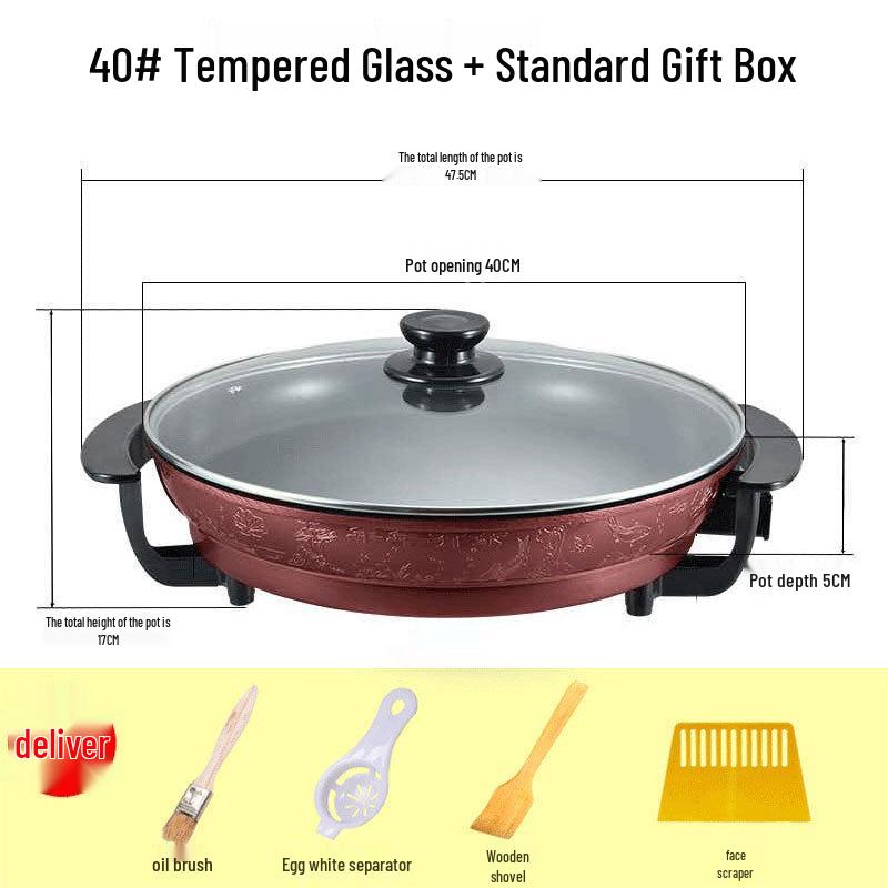 Padella Elettrica Multifunzione Antiaderente con Spedizione Gratuita – Nuovo Stile BBQ, Friggitrice per Pancake e Padella Grigliata