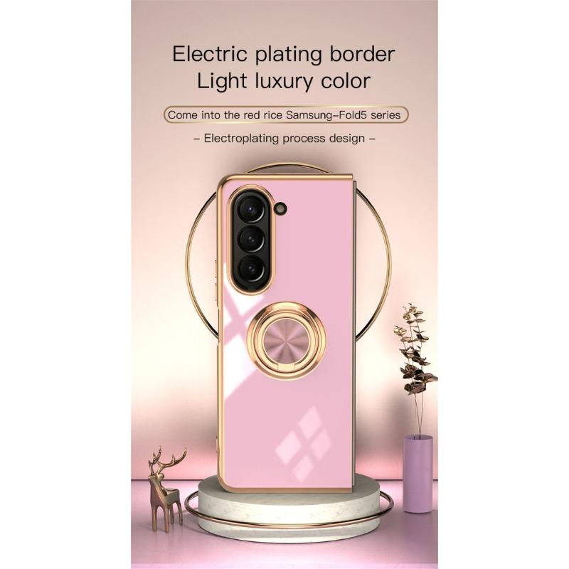 Galwanizacja Magnetyczny pierścień uchwyt etui na telefon do Samsung Galaxy Z Fold 6 5 4 Fold6 Fold5 Fold4 5G Twarda obudowa odporna na wstrząsy