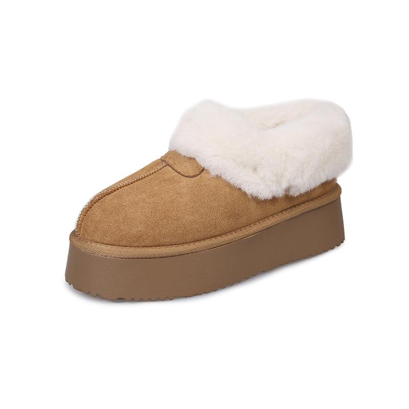 

Thick-soled snow boots for women s 2024 winter piled and thickened Northeast large cotton shoes with one foot and bread fluff shoes 43 малиновий