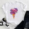 Flowers Instagram Explosion in Europe and The United States Clothing Top Shortsleeved Tshirt Oversized T Shirt  Tops