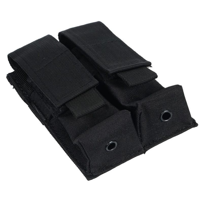 9MM Double Magazine Pouch Molle Vest Pouches Mag Holder Flashlight Holster Outdoor Hunting Accessories Waist Bag