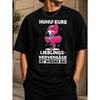 Men's German HUHU Sassy Pink Flamingo T-Shirt - Bold Comic Quote Tee with "Eure Lieblings-Nervensäge" Print, Round Neck Casual Shirt Suitable for