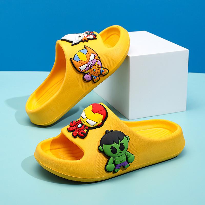 Comfortable Boys Summer Slippers For Kids With Cartoon Superhero Design In Multiple Colors And Sizes