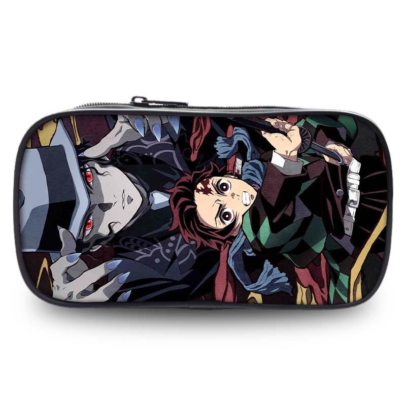 Spacious Oxford Demon Slayer Pencil Case For Students With Casual Style