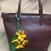 Fashion Cow Leather Flower Pendant Keychain Bag Charm Handbook Osmanthus Car Key Pendant Creative Pendant Tulip Bag Accessories