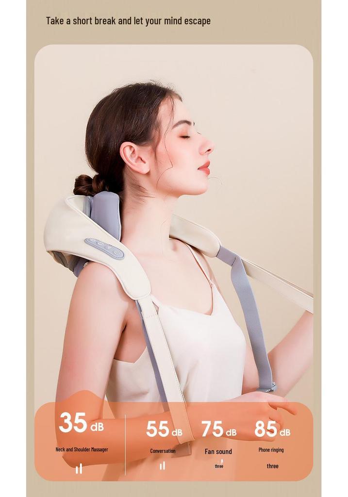 Rechargeable Trapezius & Cervical Neck Massager with Kneading & Heat Therapy