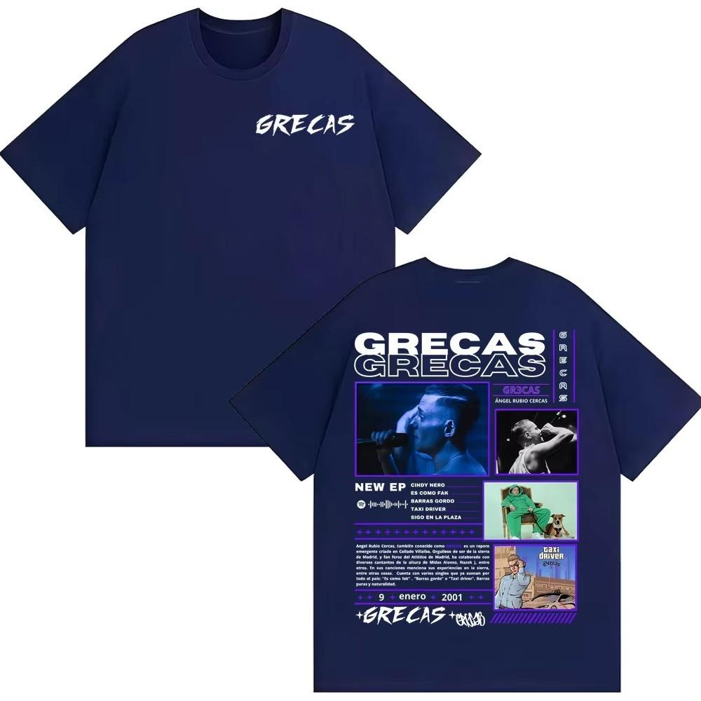Rapper Grecas Album Tour 2026 Cover Tshirts Unisexs Clothing Fashion Vintage Hip Hop T Shirt Comfort Cotton Summer New Tshirt