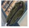 Autumn and winter imitation Rex rabbit hair thickened medium and long hooded fur coat fur coat women's fashion