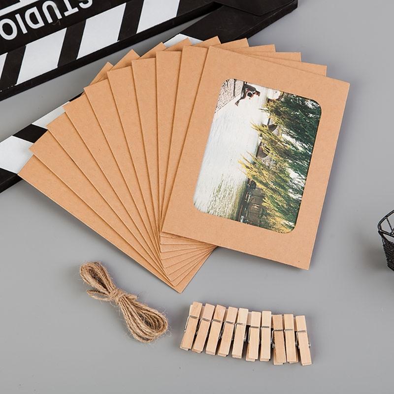 Photo Hanging Paper Display Set, 10 Pack 6 in Size for Home Display, Party Use and Travel Photo Presentation Each Day