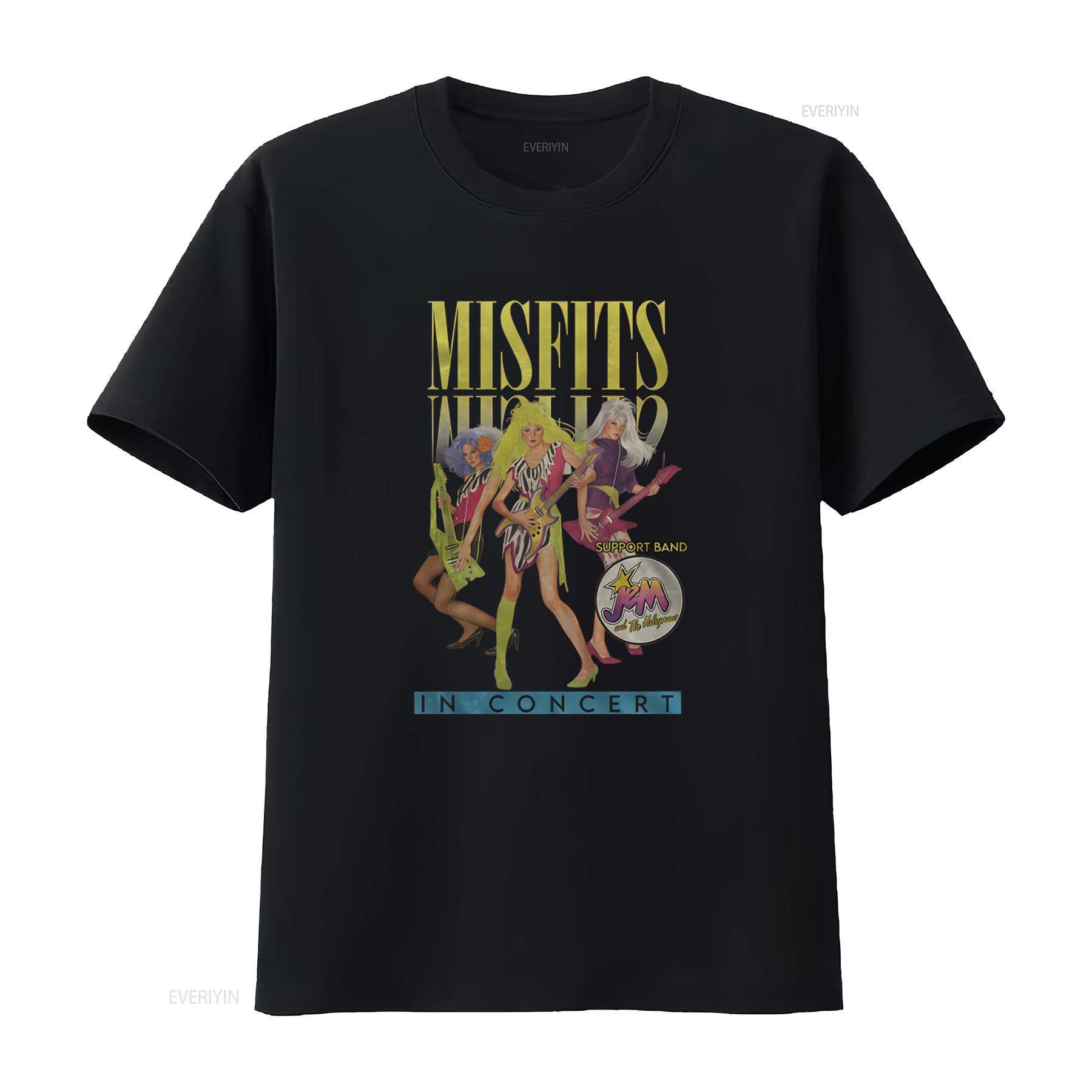 

Misfits Jem and The Holograms Concert Support Band T Shirt Cotton US S 4XL vintage Washed Stylish Slightly Unisex streetwear 4XL