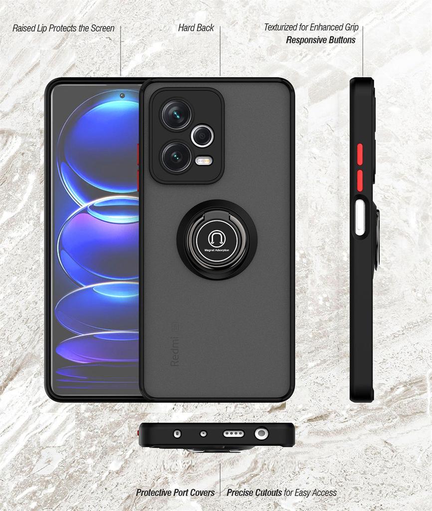 Magnetic Cover For Redmi 10 10C 12 13 Protective Back Case With Ring Holder Case For Xiaomi Redmi Note 12 11 12s 10 9 8 Pro