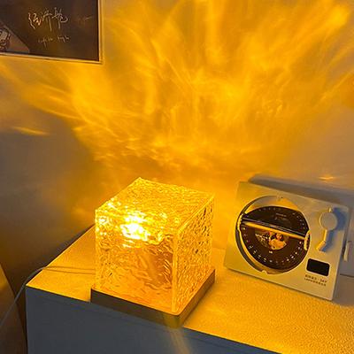 Lámpara de noche Luz de noche ondulada de agua Decoración de dormitorio para el hogar Luz de ambiente