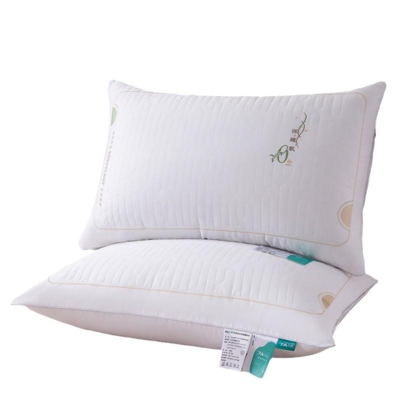 Cotton Pillow Core With Quilted Stitching Hypoallergenic Anti-Mite Neck Support Adults