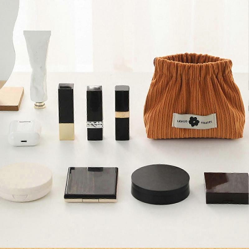 Travel Corduroy Elastic Storage Bag Travel Cosmetic Organizer Ideal Gift for Women Girls