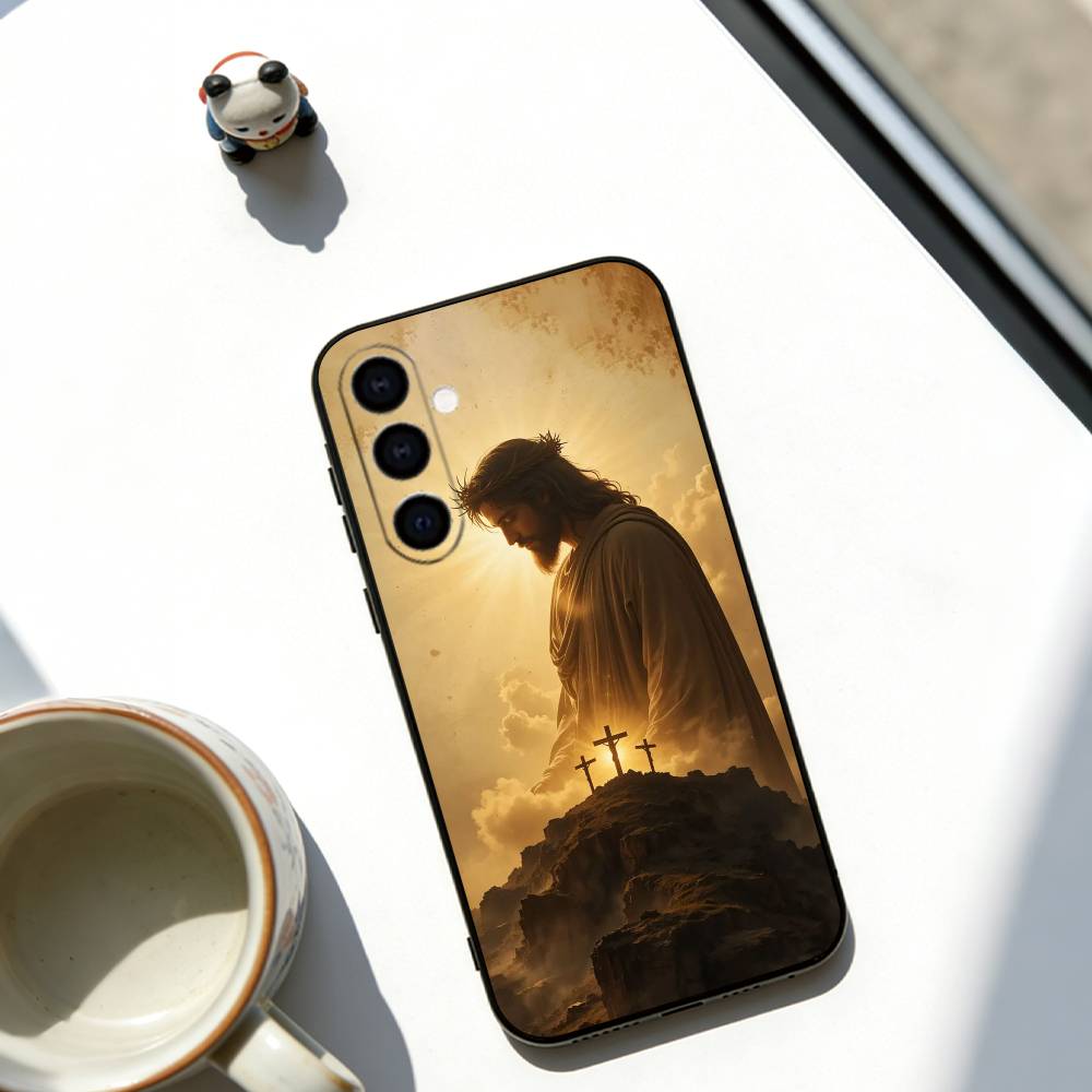 Jesus Christ Phone Case For Samsung Galaxy A73,A72,A71,A70,A53,A52,A51,Soft Silicone Black Cover