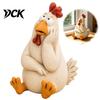 Whimsical Courtyard Ornaments Funny Chicken Garden Statue, Resin Figurine, Farmhouse Outdoor Decor for Yard Balcony Flowerpot, Lawn, Decoration