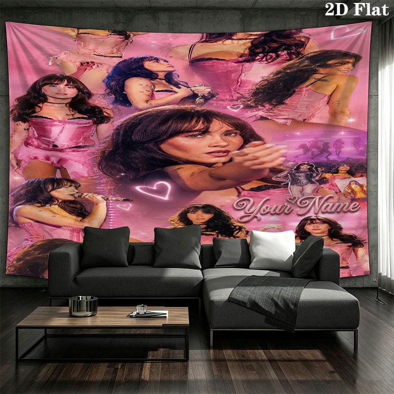 Aitana Custom Name Wall Tapestry Aesthetic Wall Hanging Printed Fabric Blanket Decorative Tapestries for Bedroom Living Room Home Decor