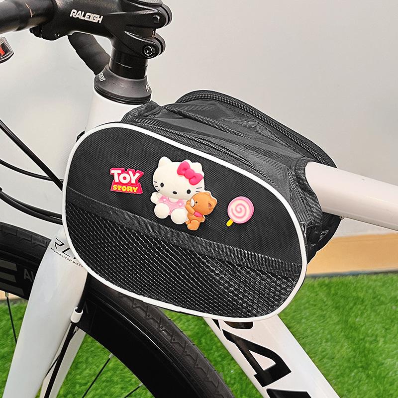 Cartoon Capybara Top Tube Bike Bag - Cute, High-Quality Front Beam Bag for Road/Mountain Bikes, Phone Storage Included
