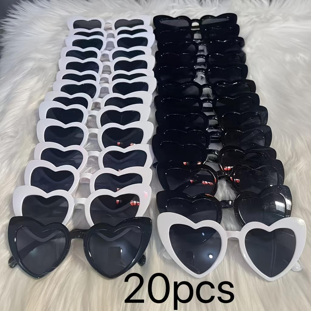 20pcs Heart-Shaped Fashion Glasses Perfect for Weddings Birthdays Honeymoon Graduation Gifts and Special Occasions