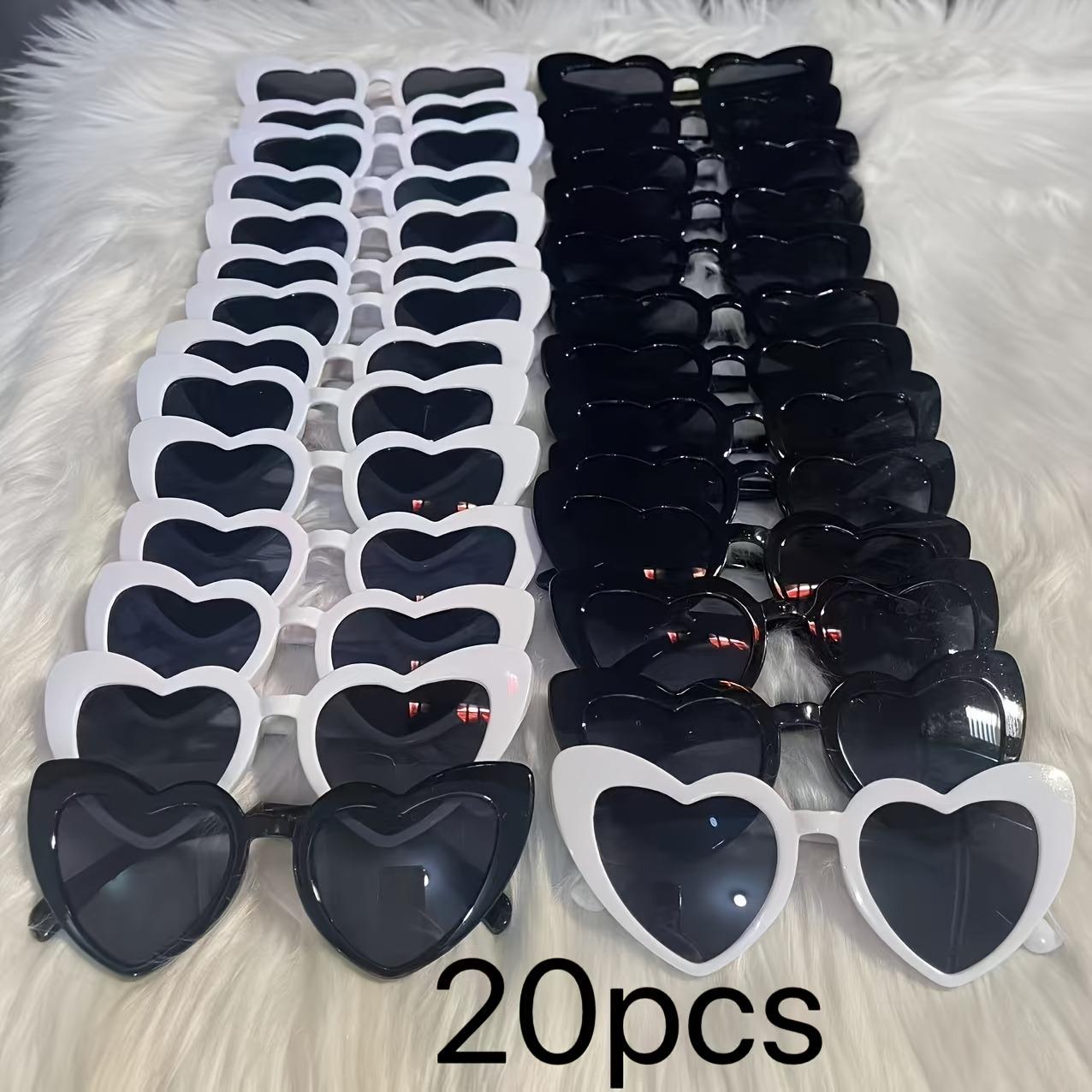 20 Pares de Óculos em Formato de Coração para Casamento, Aniversário, Lua de Mel, Formatura, Presentes e Ocasiões Especiais Acessórios de Moda black