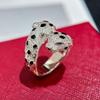 Heiße Marke Vintage Damenringe Luxusschmuck für Frauen Voll Diamant Leopard Leopardenform Reines 925er Silber Damen Partyringe