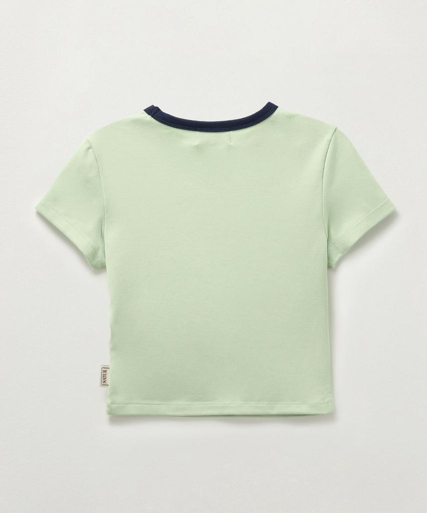 Seteo (W) Apero Crop Ringer Short Sleeve T-Shirt Mint