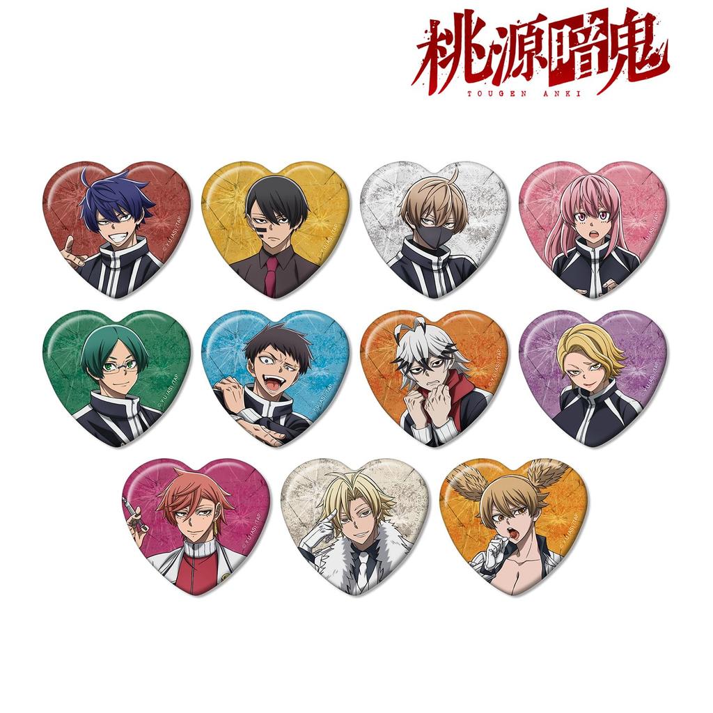 Togen Anki Trading Box of 11 Heart-Shaped Badges,
