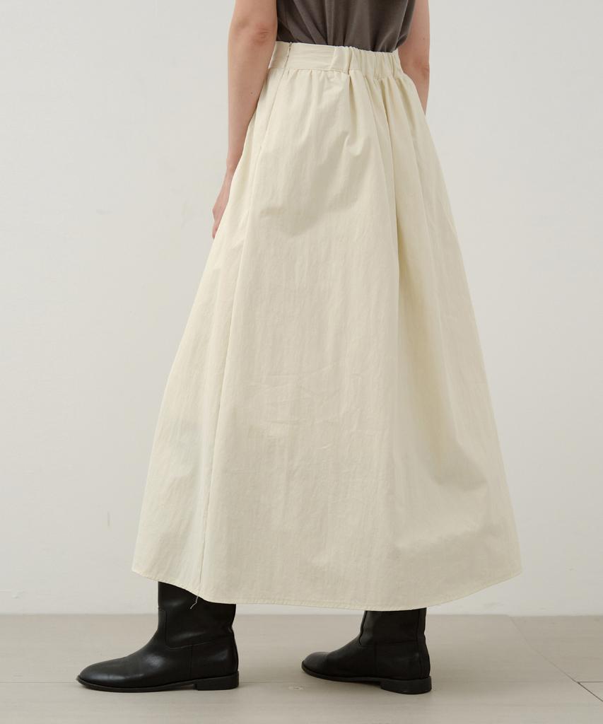 Wednesday Oasis For Woman Slow Flare Long Half-Banding Skirt_Cream(W25-Sk02)