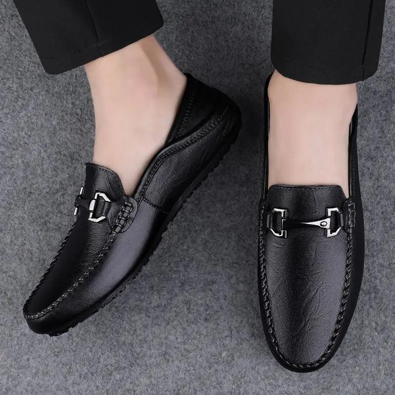 Loafers Men's Leather Shoes Soft Male Casual Shoe Moccasin Slip-on New In Luxury Sale Fashion 2026 Pu Adults Classic Original