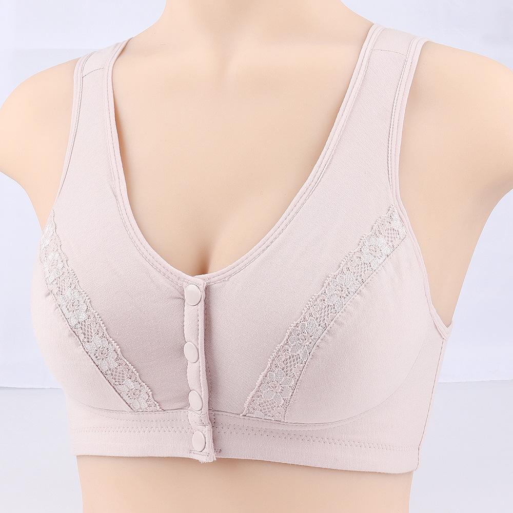 

Новый бюстгальтер на пуговицах спереди без стального кольца и кружева, нижнее белье большого размера из чистого хлопка, бюстгальтер в стиле жилета, нижнее белье для мам, женское нижнее белье. 80C серый
