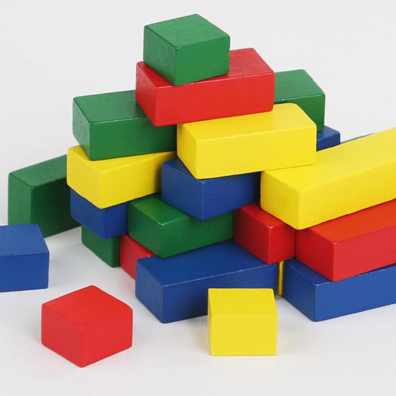 Colorful Striped Geometric Building Blocks: Educational Toy for Early Childhood Logical Development